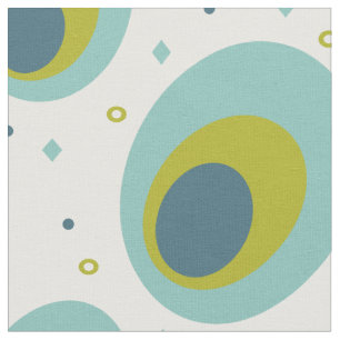 Tissu Peacock Colors Turquoise Vert Bleu Mi-siècle