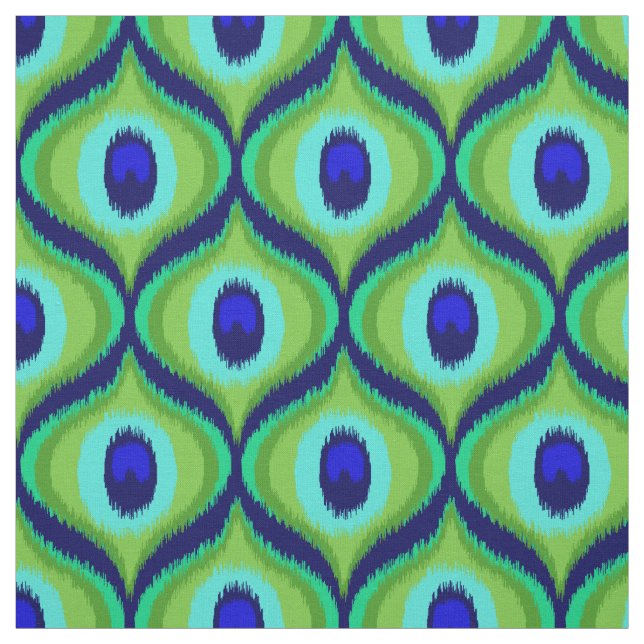 Tissu Peacock couleur marocain ikat design (Échantillon)