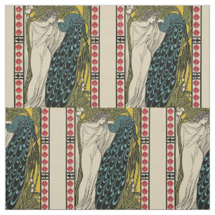 Tissu Peacock Fine Art Bird Nouveau