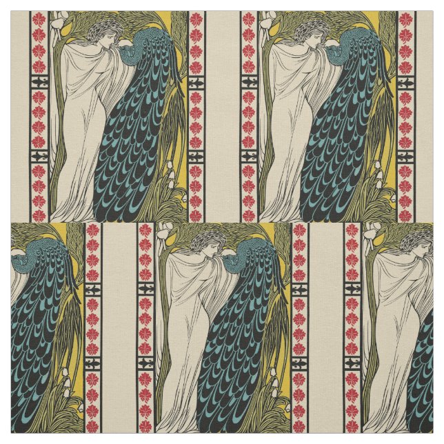 Tissu Peacock Fine Art Bird Nouveau (Échantillon)