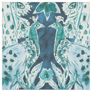 Tissu PEACOCK SPLENDOR Indigo Imprimer