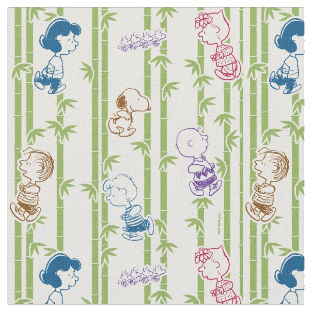 Tissu Peanuts Gang Sketch Print Bamboo (Fermer)