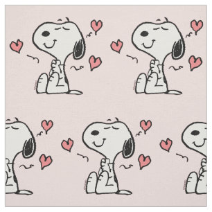 Tissu Peanuts Snoopy Cœurs