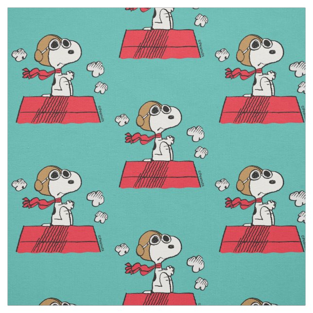 Tissu Peanuts | Snoopy l'as de l'aviation (Échantillon)
