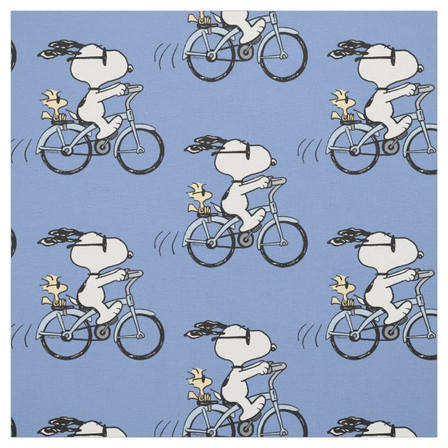 Tissu Peanuts | Snoopy & Woodstock Bicyclette (Échantillon)