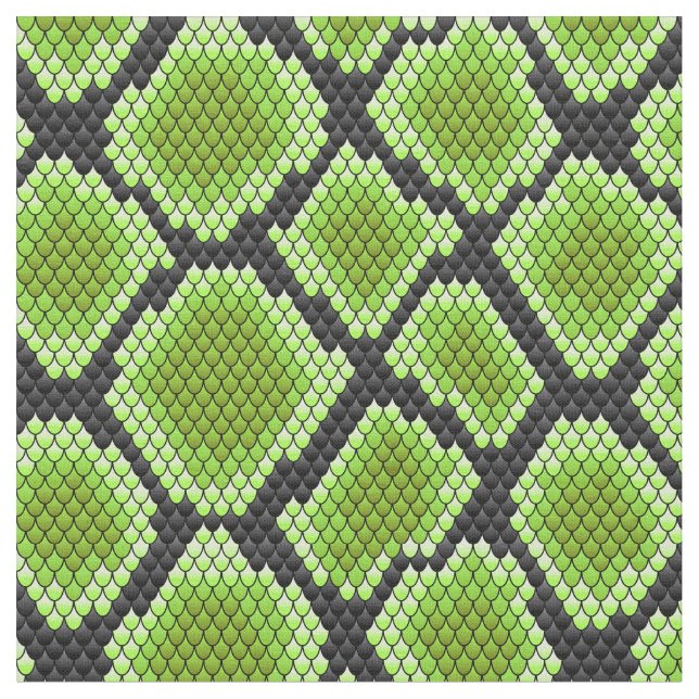 Tissu Peau de serpent verte et noire (Fermer)