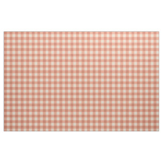 Tissu pêche chic et blanc foncé en vichy motif