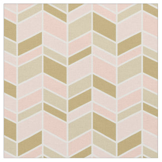 Tissu Pêche et Herringbone Or Chevron