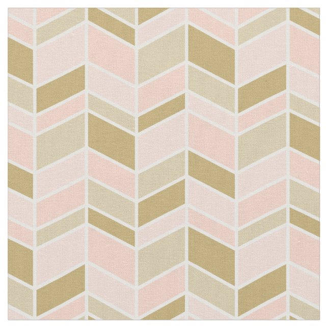 Tissu Pêche et Herringbone Or Chevron (Fermer)