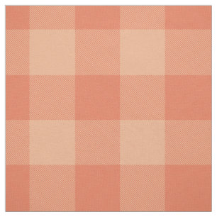 Tissu pêche rose orange buffle plaid