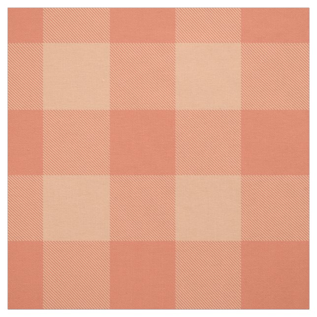 Tissu pêche rose orange buffle plaid (Échantillon)