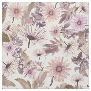Tissu Pêche vintage Et Flore Rose