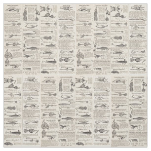 Tissu Pêche vintage leures : pêcheur d'antiquité des ann