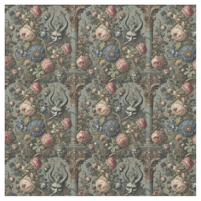 Tissu Péchés des riches - Carrelage Gothique Dense (Fermer)
