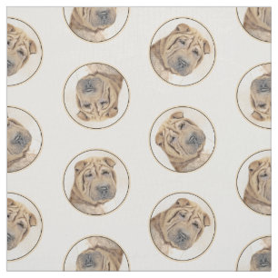 Tissu Pei Shar Pei Peinture Fawn Wrinkle Original Chien