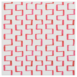 Tissu peint géométrique rouge de motif