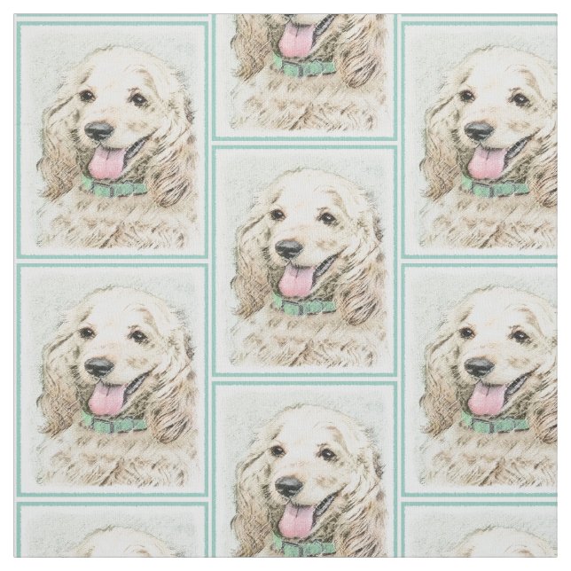Tissu Peinture à la boule de Cocker Spaniel - Art origin (Échantillon)
