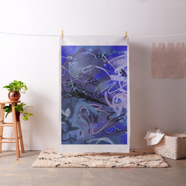 Tissu Peinture abstraite bleue (In Situ)