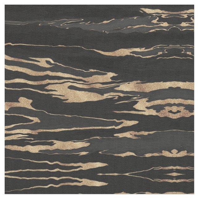 Tissu Peinture Abstraite en marbre noir or (Fermer)