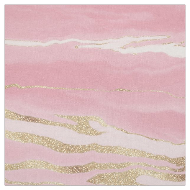 Tissu Peinture Abstraite en marbre rose or (Échantillon)