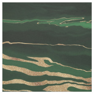 Tissu Peinture Abstraite en marbre vert or