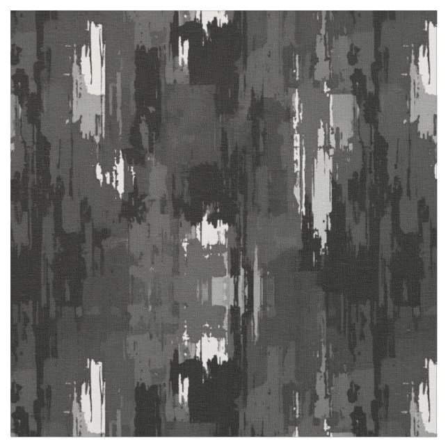 Tissu Peinture Abstraite noire/grise/blanche (Fermer)