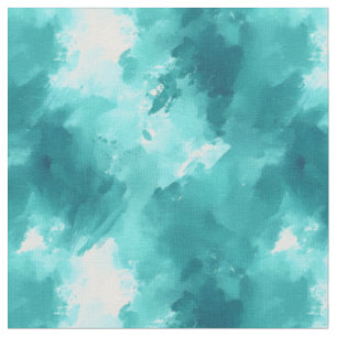 Tissu Peinture Abstraite turquoise et Turquoise
