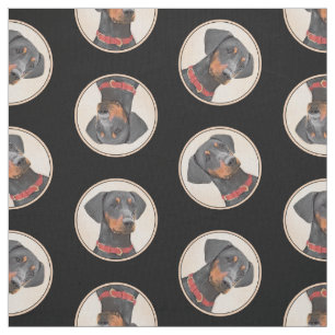 Tissu Peinture Allemande Peinture Noir Original Chien Ar