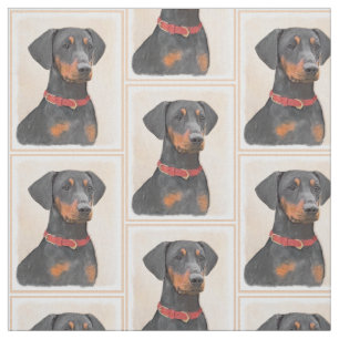 Tissu Peinture allemande Pinscher peinture art animal or