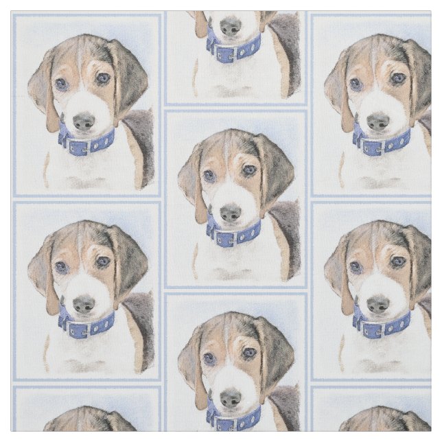 Tissu Peinture beagle - Cute Original Chien Art (Échantillon)