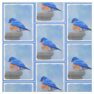 Tissu Peinture Bluebird - Art original pour oiseaux