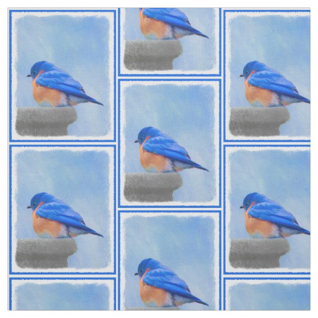 Tissu Peinture Bluebird - Art original pour oiseaux (Échantillon)
