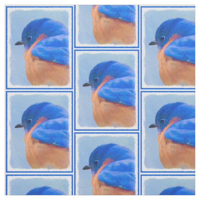 Tissu Peinture Bluebird - Art original pour oiseaux (Échantillon)