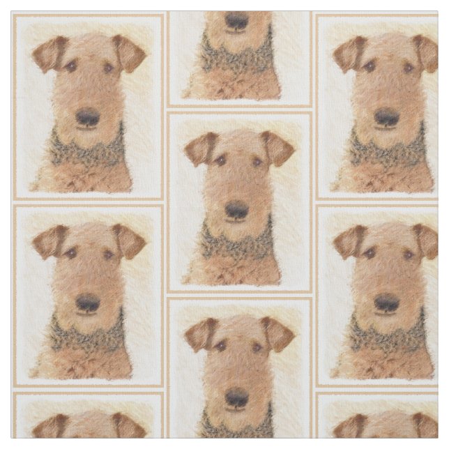 Tissu Peinture d'Airedale Terrier - Cute Art Original (Échantillon)