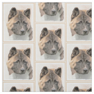Tissu Peinture d'Akita - Beau art original de chien