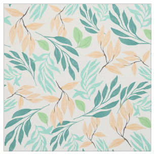Tissu Peinture d'aquarelle Turquoise et orange