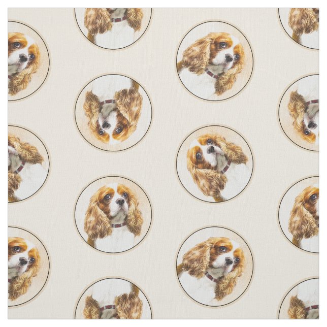 Tissu Peinture d'art de chien de Cavalier King Charles S (Échantillon)
