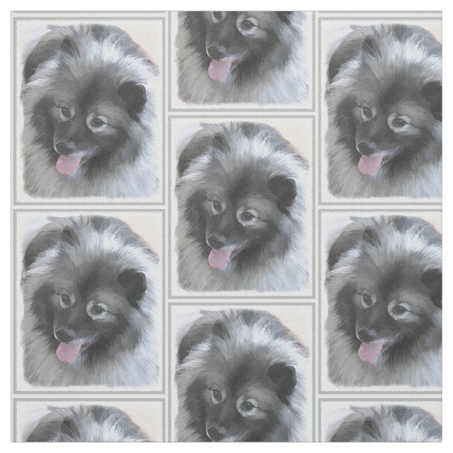 Tissu Peinture de Bailey de Keeshond - art original (Échantillon)