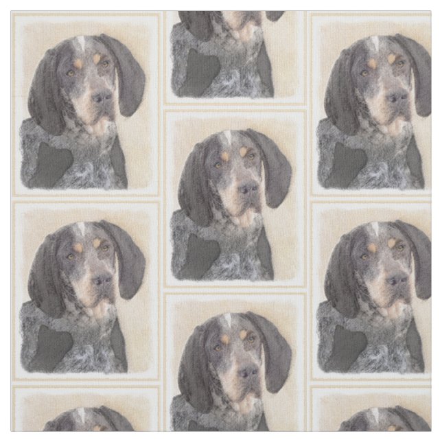Tissu Peinture de Bluetick Coonhound - Chien Original Mi (Échantillon)