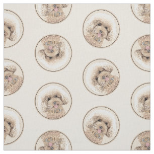 Tissu Peinture de caniche Jouet Apricot Crème originale