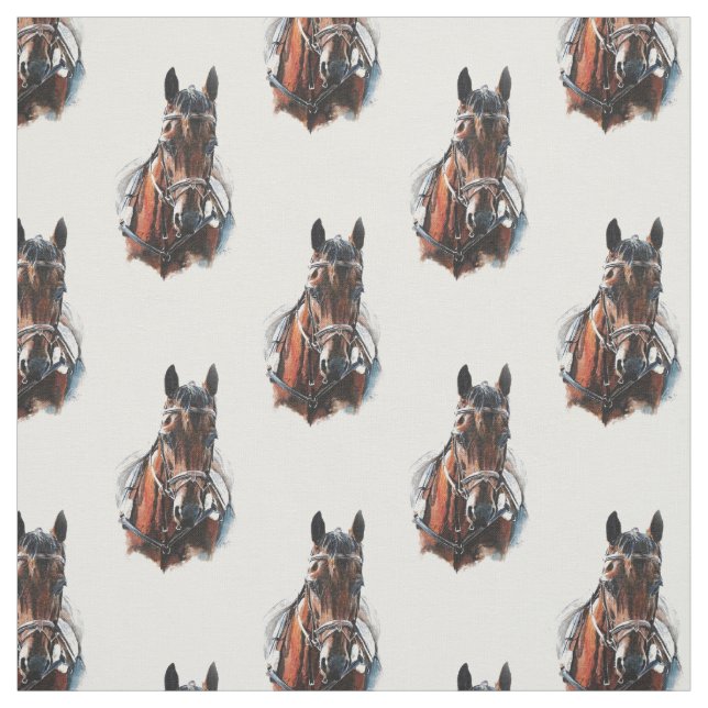 Tissu peinture de cheval de trot. Customisez-moi (Échantillon)