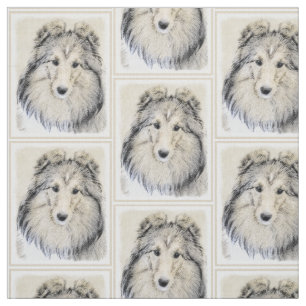 Tissu Peinture de chien de berger de Shetland - art