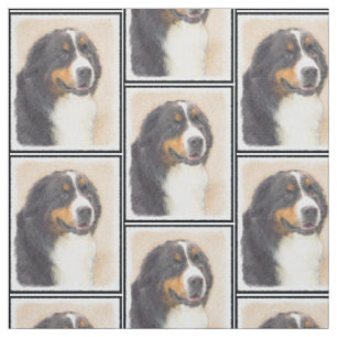 Tissu Peinture de chien de montagne bernoise - Art origi
