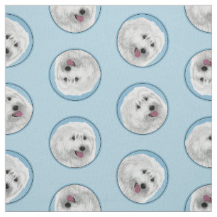 Tissu Peinture de chien des lowland polonais art origina