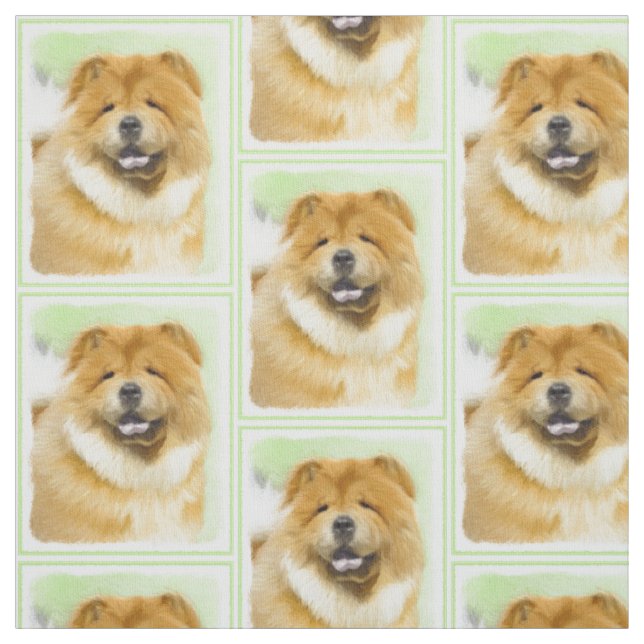 Tissu Peinture de Chow Chow - Cute Original Dog Art (Échantillon)