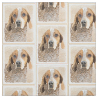Tissu Peinture de Coonhound américain - Œuvre d'art orig