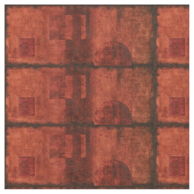 Tissu Peinture de Crimson profonde avec formes géométriq (Fermer)