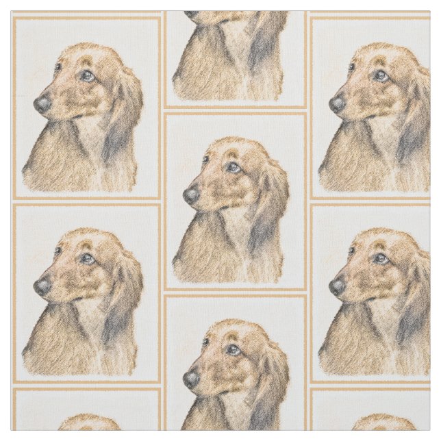 Tissu Peinture de Dachshund (Longhaïs) - Art original du (Échantillon)