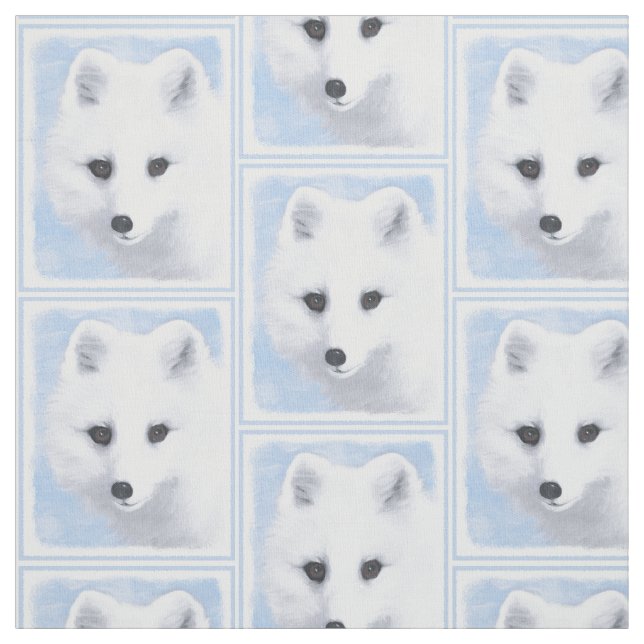 Tissu Peinture de Fox arctique - art original de faune (Échantillon)