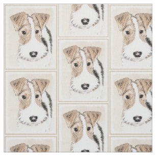 Tissu Peinture de Fox Terrier de fil - art original